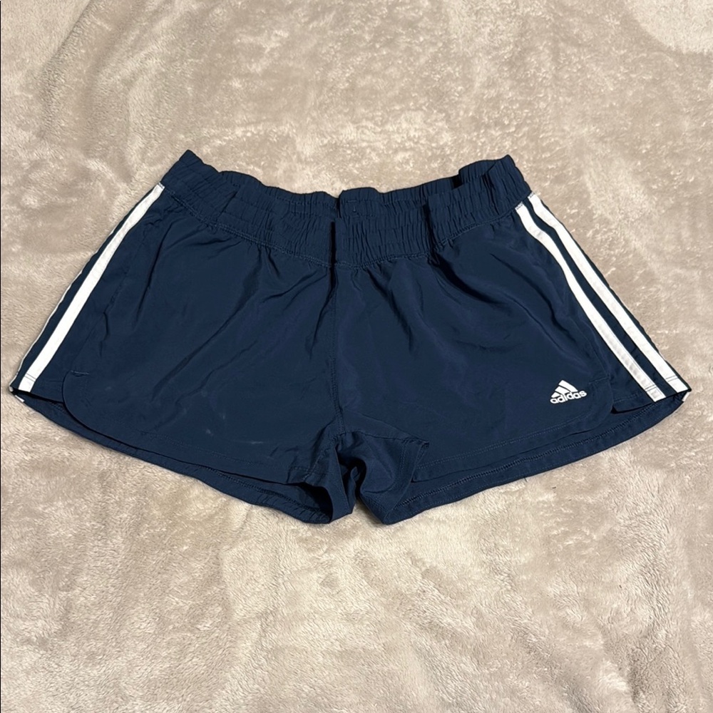 Adidas Blue and White Athletic Shorts Relaxed Fit